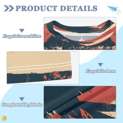 Boys Short Sleeve T-Shirts America Eagle Grunge Rashguard Kids Swim Shirts Sun UPF 50+ Multicoloured3