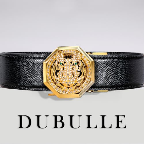 Image of Dubulle Men's Ratchet Belt Gold /Black /Red /Green /Blue /White Automatic Buckle Business Casual Belt Gift - Adjustable Fit