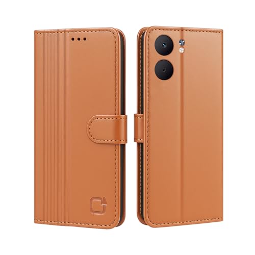 Image of AIBEX Shock Proof Flip Compatible for Oppo A5X 5G Flip Cover Leather Finish | Inside TPU with Card Pockets | Wallet Stand | Complete Protection Flip Case - Brown