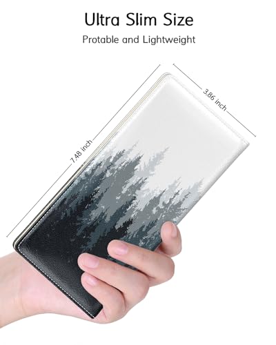 Image of Nipichsha Womens Wallet, RFID Slim Wallets for Women, Thin Ladies Credit Card Holder Purse, Cute Leather Bifold Clutch Billfold with 11 Card Slots & ID Window, Ink Painting Forest