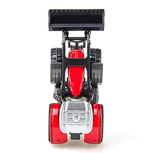 siku 1484, Massey-Ferguson with Front Loader, Metal/Plastic, Red/Black, Movable front loader