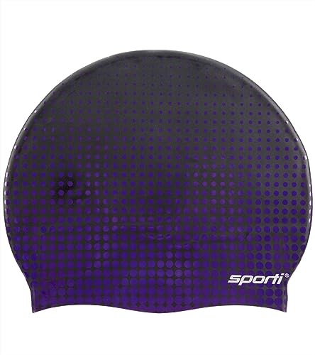 Sporti Molecule Silicone Swim Cap - Purple/Black