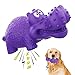 Lewondr Juguete con Sonido para Perro Chirriante, Herramientas de Morder Goma Sabor a Carne Forma Hipopótamo Duraderos Limpieza Dientes Interactivo Perros Mediano Grande, Morado