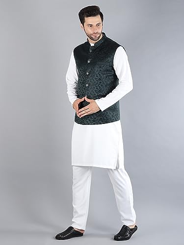 Image of Uri and MacKenzie Men's Silk Blend Kurta Pajama with Designer Ethnic Nehru Jacket /Modi Jacket