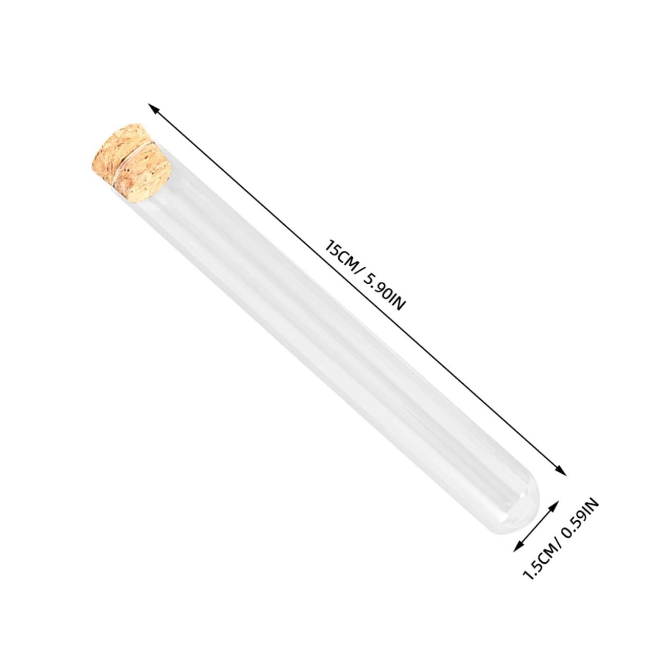 Cabilock 5 Set Provetta Di Terrarium Jar Provette Con Rack Provette Medie Contenitore Trasparente Tappi Sughero Provette Sierologiche Provette Trasparenti Di Legno 10 Pezzi * 5