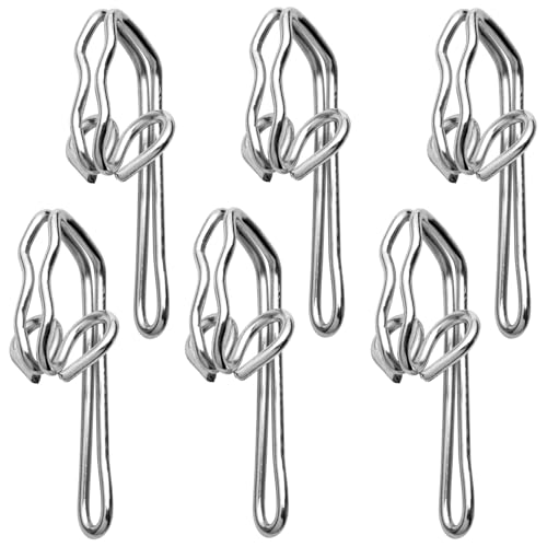 HRLORK 50 Pack Curtain Hooks Silver Metal Hooks Drapery Hook for Curtain of Window Study Bedroom Livingroom