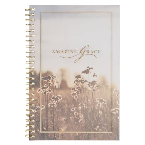 Image of Christian Art Gifts Spiral Notebook: Amazing Grace - Is. 53:5, Gifts for Women, Prayer Journal, Christian Journal, 128 Lined Pages w /Scripture, Soft Cover, Floral, Meadow (8.5 inch x 5.9 inch)