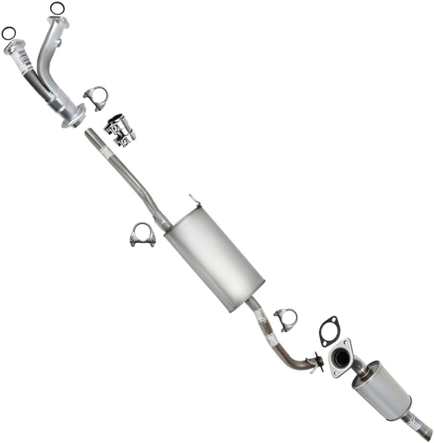 Exhaust Y Pipe Muffler and Resonator Pipe Compatible for 2004-2007 Toyota Highlander 3.3L | Stainless Steel | Northeastern Exhaust | Free Clamps, Gaskets and Sleeve | Automotive Replacement Part