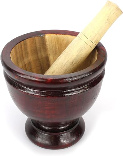 Thai Pestle & Mortar 8'' (21 CM) Tamarind Hard Wood *Large Size*