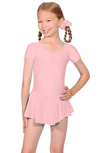 Justaucorps manches courtes avec jupette anti-irritation pour l'initiation à la danse
