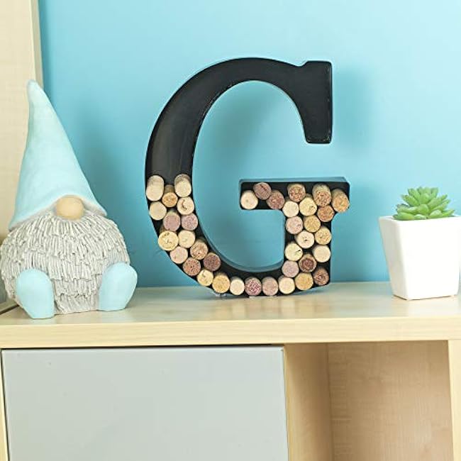 Made Easy Kit Metal Letter Wine Cork Keepsake Saver & Holder Monogram w/Free Wall Mount Kit A-Z (Letter L)