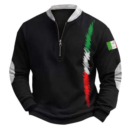 Sweat-Shirt à col Rond en Polaire Homme Sweat-Shirt Imprimé Italie Fashion Homme Pull en Maille