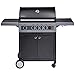 Enders Gas Grill Boston Black 4 IK Turbo - 4 quemadores + Quemador infrarrojo Backburner - con hornillo, Turbo Zone & Heat Range Burner Technologies Carro Barbacoa #88636