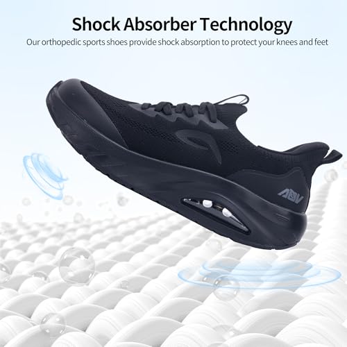 Mens Wide Toe Box Slip On Walking Shoes Arch Support Orthotic Tennis Running Sneakers for Plantar Fasciitis Relief US 7-133