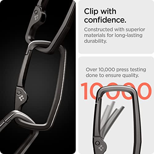 Image of Spigen Universal Lanyard Wrist Strap with Keychain for iPhone, ID Badge Wallet Holder, AirPods, Cameras, Keychain & Everyday Carry, Durable Carabiner with Wrist Strap | Car Keychain Clip For Men & Women - Gunmetal