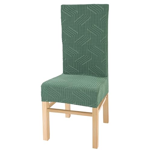 Yellow Weaves Elastic Stretchable Dining Chair Cover, Removable Washable Elastic Self Jacquard Dining Chair Covers (1 Piece, Green)