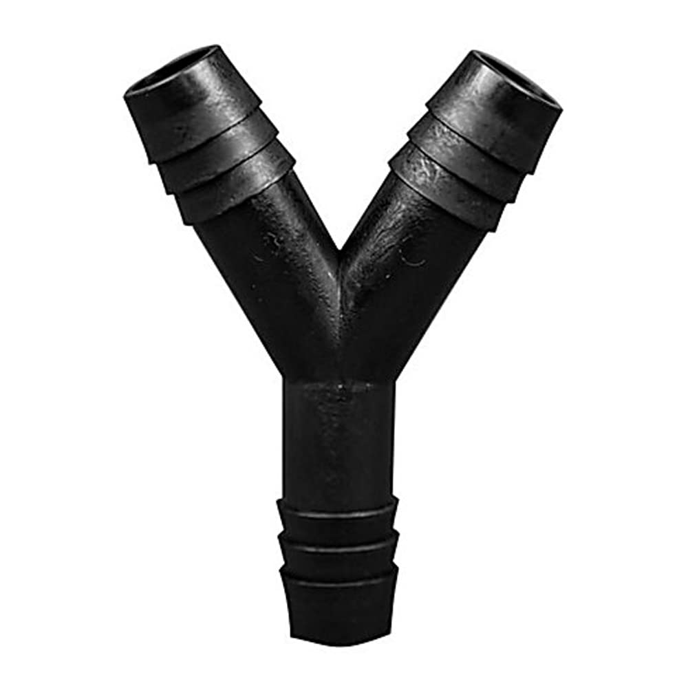 Thomas 255-2604-TMS Y Connector, 1/4" Hose Barb x 1/4" Hose Barb to 1/4" Hose Barb, Polypropylene, Black (Pack of 100)