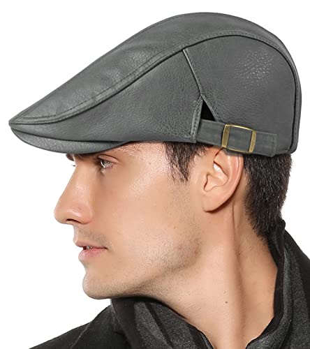Aivtalk Boina de jornaleiro masculino boné ajustável chapéu de táxi para dirigir boné de hera plano,