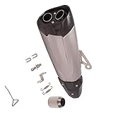 Universale In Fibra Di Carbonio 51mm Moto Doppio Foro Tubo Scarico Fuga Silenziatore Modificato Per YZF R1 R3