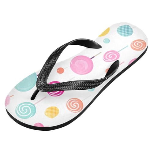 Macaron Color Lollipop Men's & Women's Classical Beach Rubber Sandal Flip Flop Comfortable Slipper 214B2619