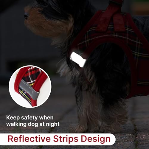 Harnais anti-traction petit chien rembourré réfléchissant réglable maille douce