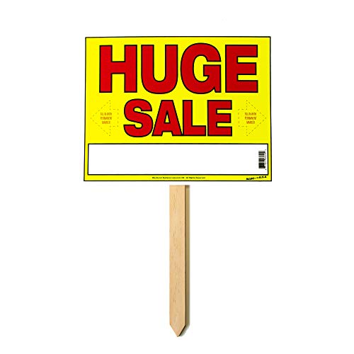 Sunburst Systems 3619 Huge Sale Sign, 11" x 14" Neon, w/Directional Arrows & box to write Info in, Weather Resistant, Yard Sale, Garage Sale, Truck Sale