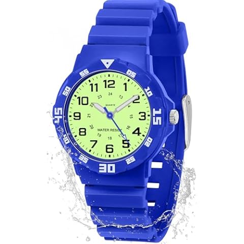 PROKING Waterproof Nurse Watch for Women, 24 Hour Military Time Dial with Luminous Hands, Soft Silicone Strap, Second Hand Watch for Nursing, Medical Students (Blue Luminous Surface) Cover