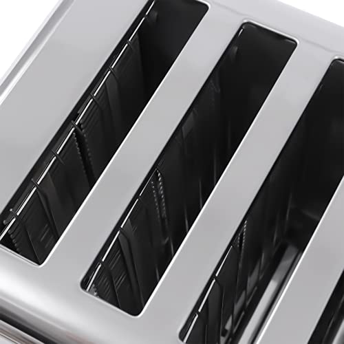 6 Slice Toaster, 1680W Stainless Steel Commercial 6 Slice Toaster Bread Baking Machine Cool Touch Toaster With Drawer-Type Crumb Tray, 5 Toast Settings Timing Functions, Wide Slots Fit Any Size Bread #TOP4
