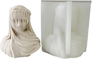 Veiled Lady Candle Mold Statue of Goddess Silicone Mold for Soap Soy Wax Epoxy Resin DIY Handcraft Party Dinner Ornaments Wedding Decoration (Large)