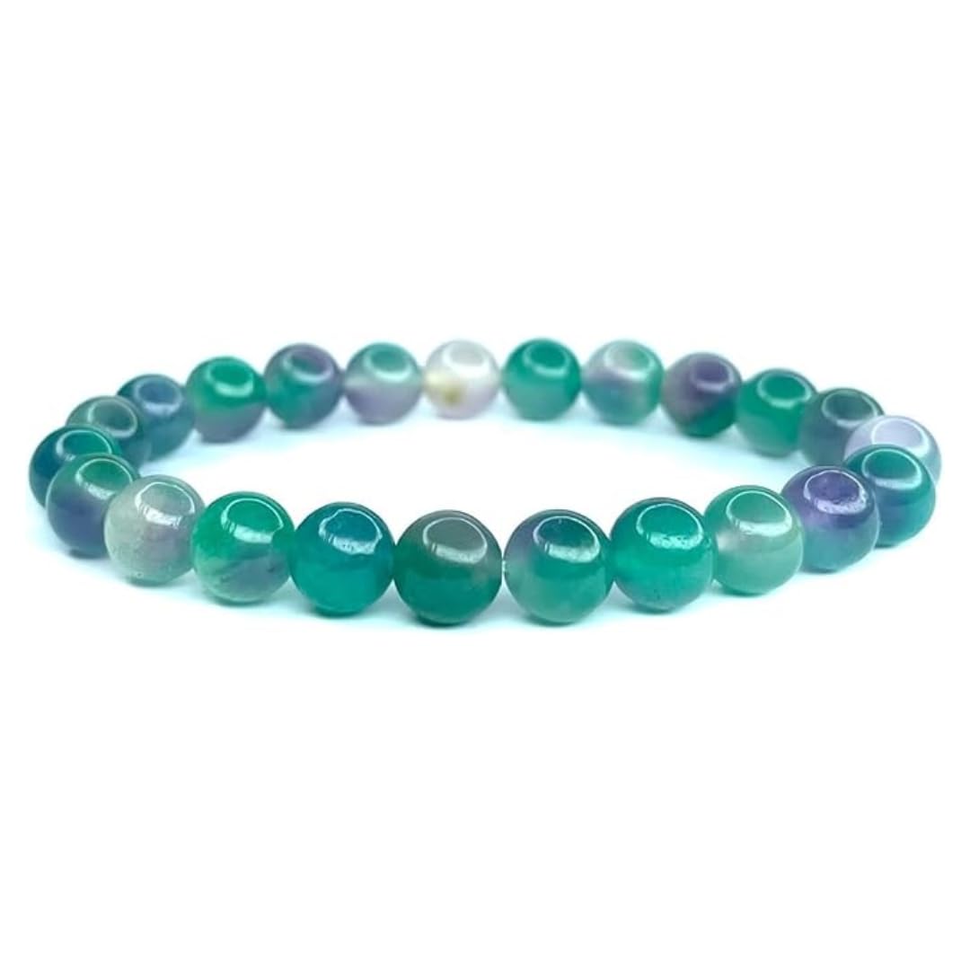 Braccialetto Pietre Naturali Bracciale In Pietre Naturali Azzurro Cielo - Perle 8 Mm, Regolabile In Macramè, Fatto A Mano, Per Uomo E Donna Braccialetto Unisex Perle 8mm
