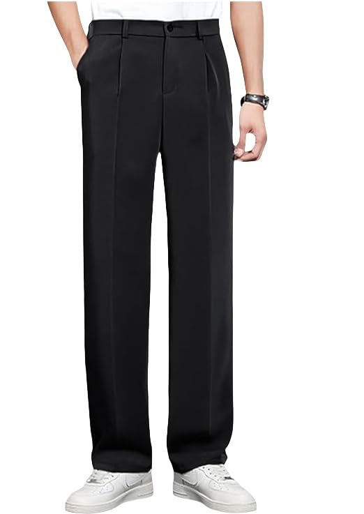 Super Stretch Ice Silk Comfort Everyday Pants, Men's Straight Casual Quick-Drying Lightweight Breathable Stretch Pants