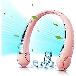 Ventilador de ventilador de cuello recargable, ventilador personal sin luces, manos portátiles Fllow de 360 ° de 360 °, 3 velocidades para deportes de viaje de oficina en casa al aire libre