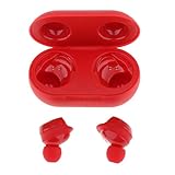 Generic Wireless Bluetooth Earbuds Ear Buds in-Ear Headphones with Charging Case - Red