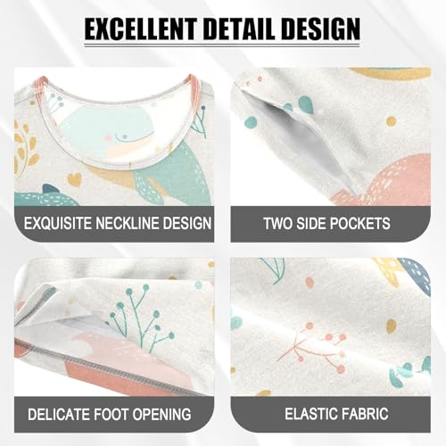 ALAZA Cute Whale Heart Fish Pajamas Short Sleeve 2 Piece Sleepwear Top and Bottom Pajama Set Unisex4