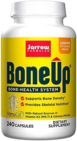 Jarrow Formulas BoneUp - 240 Capsules - Micronutrient Formula for Bone Health - Supplement Includes Natural Sources of Vitamin D3, Vitamin K2 (as MK-7) & Calcium - 120 Servings (PACKAGING MAY VARY)
