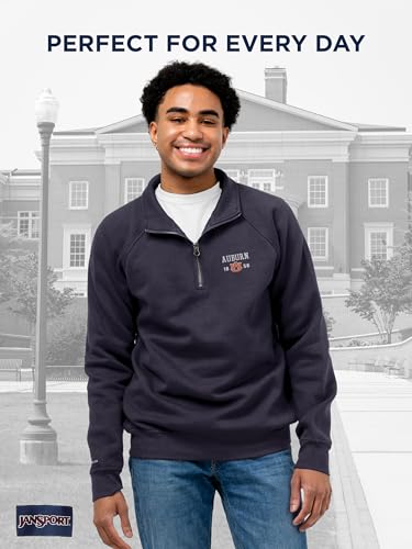 Image of JanSport Unisex Adult NCAA Officially Licensed Rival Long Sleeve Stand-Up Collar Quarter Zip Sweatshirt