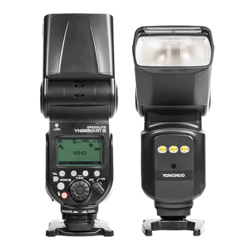 2.4G Wireless ETTL Flash Speedlite, GN60 HSS 1/8000s Master and Slave Mode with 5500K High Power LED Light for Canon DSLR Cameras - YONGNUO YN968EX-RT III