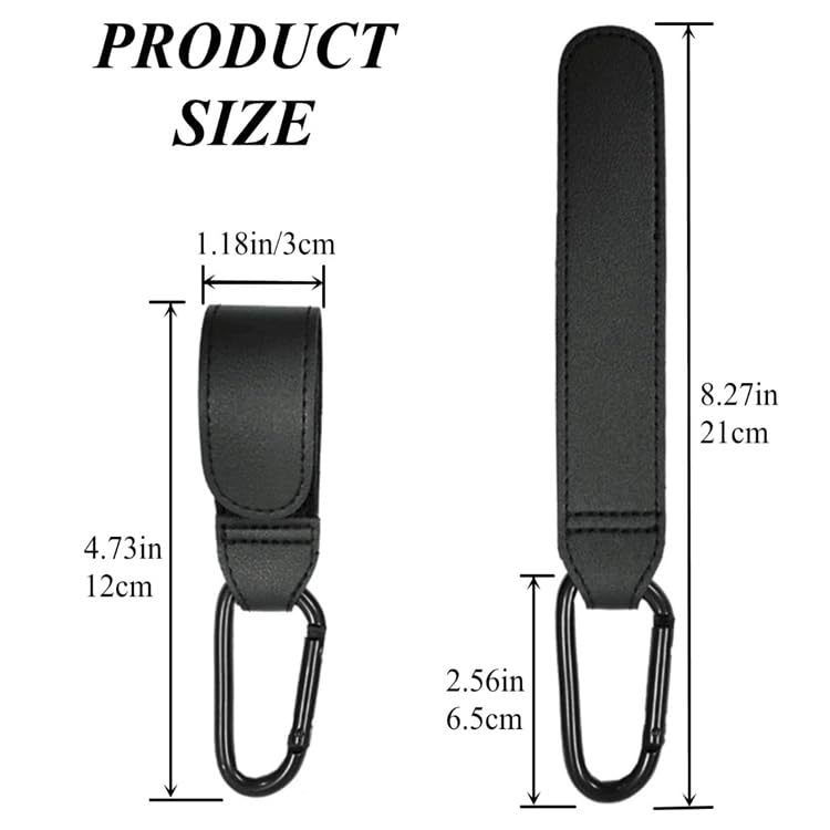 4 Pack Stroller Hooks, Adjustable Stroller Clips for Bags Hanging Multipurpose Hooks Free Your Hands for Strollers, Wheelchairs, Shopping, Bicycle