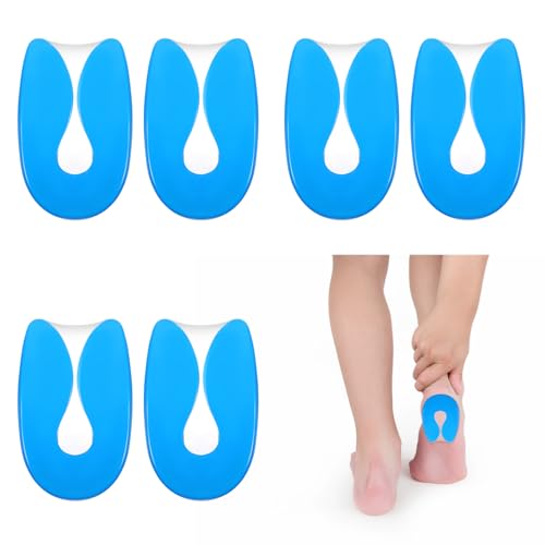 GEEHUA 3 Pares de Plantillas para Espolón Calcaneo, Protectores de Gel para el Talón contra el Dolor por Presión, Almohadillas Protectores de Talón para Zapatos (Tallas 40-45)