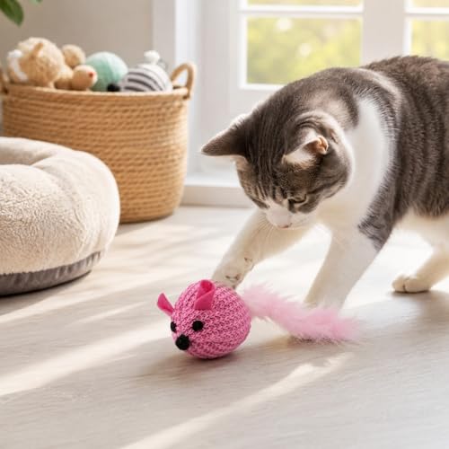 Juguete para gatos con plumas que elimina el estrés y protege tus muebles de arañazos 6