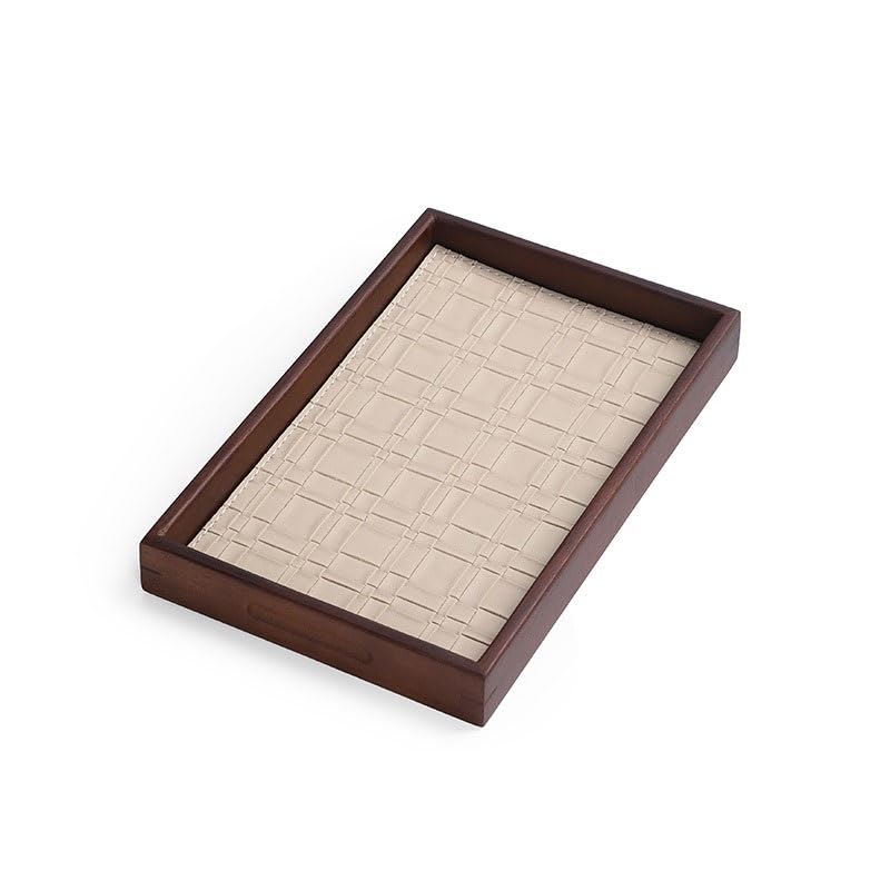Plateau de rangement de bureau en noyer pour bijoux et aromathérapie chic