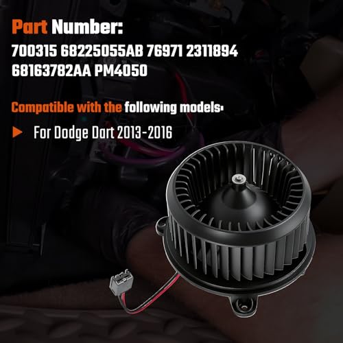 Image of 700315 AC Heater Blower Motor Fan Compatible with Dodge Dart 2013-2016 HVAC Blower Motor Assembly Replace for 68225055AB 76971 2311894 68163782AA PM4050 | AC Heater Blower Motor for 68225055AB 76971 2311894 68163782AA PM4050 Abliseoum