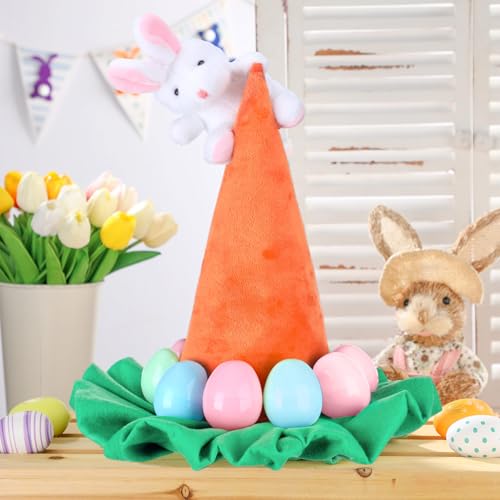 Yuxung Easter Tree Topper Hat with Bunny Ears Decoration with Bow Carrot Trees Topper Decorations Ornaments for Easter Spring Outdoor Indoor Home Decorative Party Supplies(Carrot) by Yuxung - Image 4