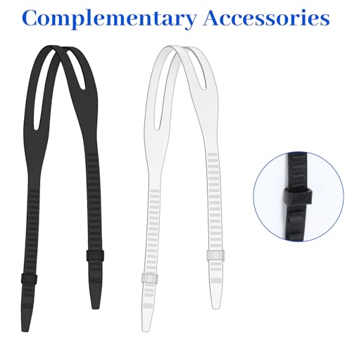 Xinjoduz 2 PCS Correa Universal de Repuesto para Máscara de Silicona, Negro Blanco, Bandas Ajustables para Adultos y Niños para Buceo, Natación, Snorkel miniatura 6