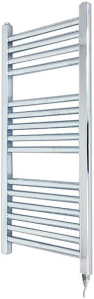 300mm(w) x 800mm(h) Straight Chrome Electric Heated Towel Rail, Radiator, Warmer. Supplied with 150 Watt Electric Heating Element