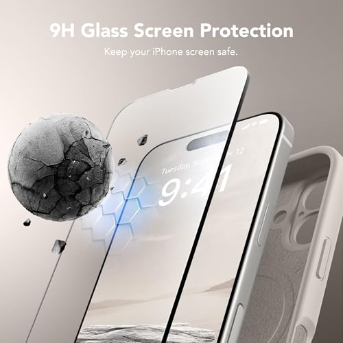 Image of Magnetic for iPhone 16 Plus Case, Compatible with MagSafe, [Full Camera Protection][Screen Protector] Silicone Shockproof Protective Phone Case for iPhone 16 Plus 6.7 inch, Stone