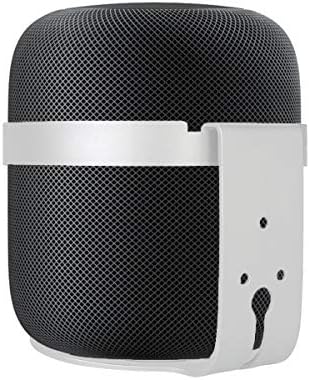 LIKDAY Wall Mount for HomePod, Sturdy Aluminum Alloy Made Bracket Mount Stand Anti-Scroll Holder for HomePod Smart Speaker,with Two Free Speaker Dustproof Sleeve Cover Case (White & Black)