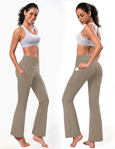 Image of BUBBLELIME 29 inch /31 inch /33 inch /35 inch /37 inch 3 Styles Women's High Waist Bootcut Yoga Pants Basic /Side Pockets Tummy Control Workout Flared