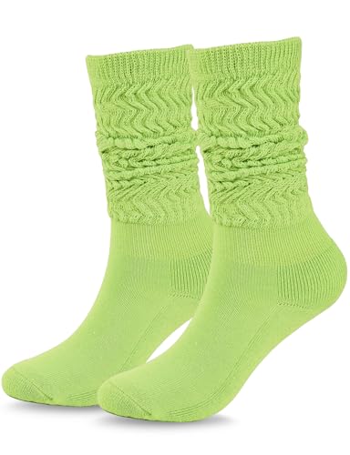 Image of Buauty Slouch Socks for Women, Soft Extra Long Chunky Scrunch Knee High Sock Winter Knit Slouchy Socks Leg Warmmers
