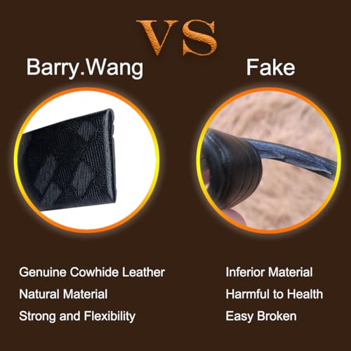 Image of Barry.Wang Mens Belts Leather Ratchet Automatic Buckle Slide Click 1 3 /8 inch Designer Dress Fashion Classic Casual Work Business